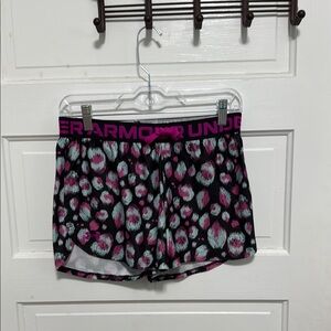 Under Armour Black and Pink Leopard Print Shorts